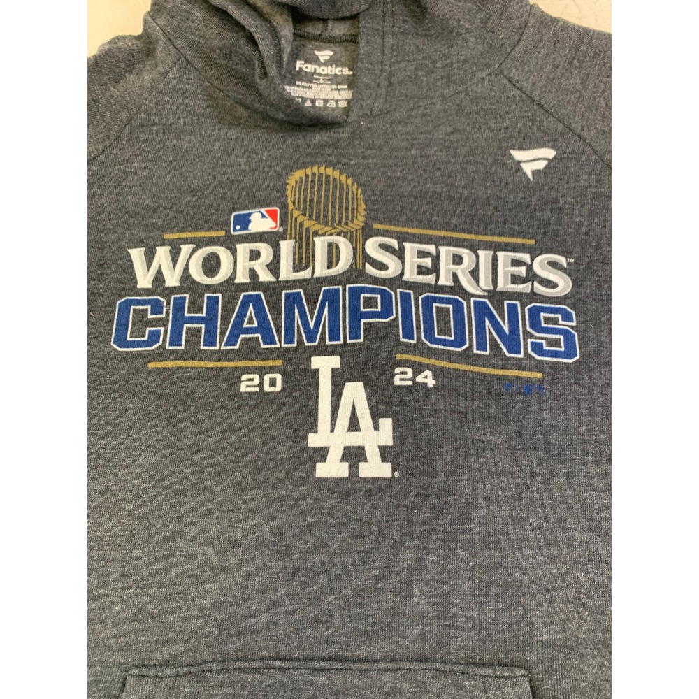 Fanatics Los Angeles Dodgers 2024 World Series Champions Hoodie Gray Mens Large